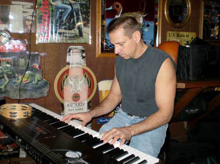 Dead Mans Hand keyboardist/guitarist Mike Dinadio at Big Johns Open Mic