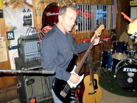 Werner on bass at Big Johns Open Mic